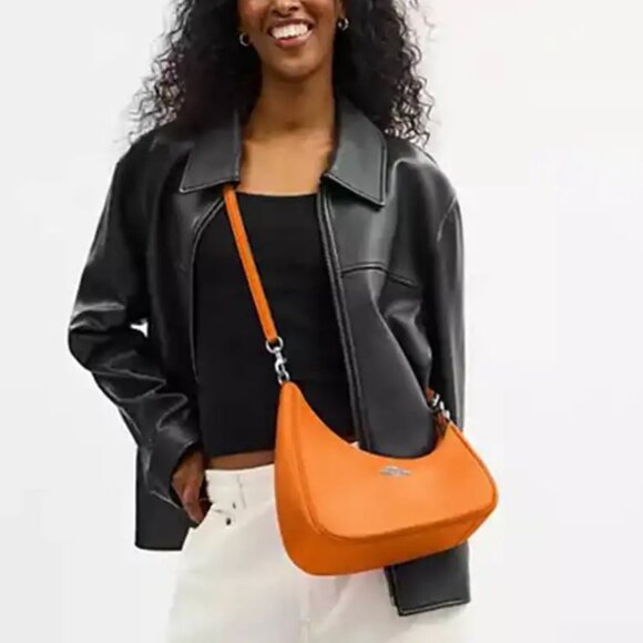 SOLD Coach Twisted Teri Shoulder Bag CBI01 Bright Mandarin Orange - Picture 2 of 7